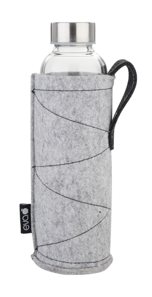 Trinkfl.Glas Filz grau 0.55l Trinkfl.Glas Filz grau 0.55l