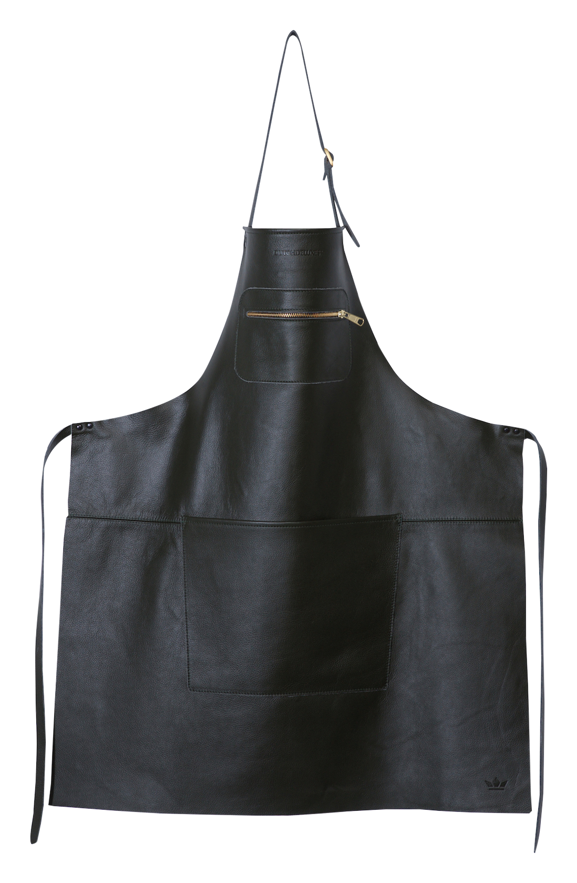 Schürze Zipper Leder black