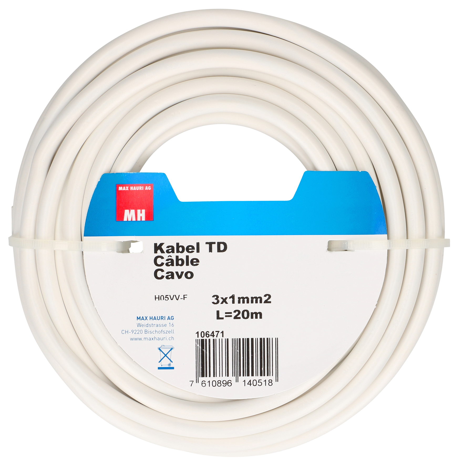 Kabel TD 3x1.0 mm² 20 m ws Kabel TD 3x1.0 mm² 20 m ws