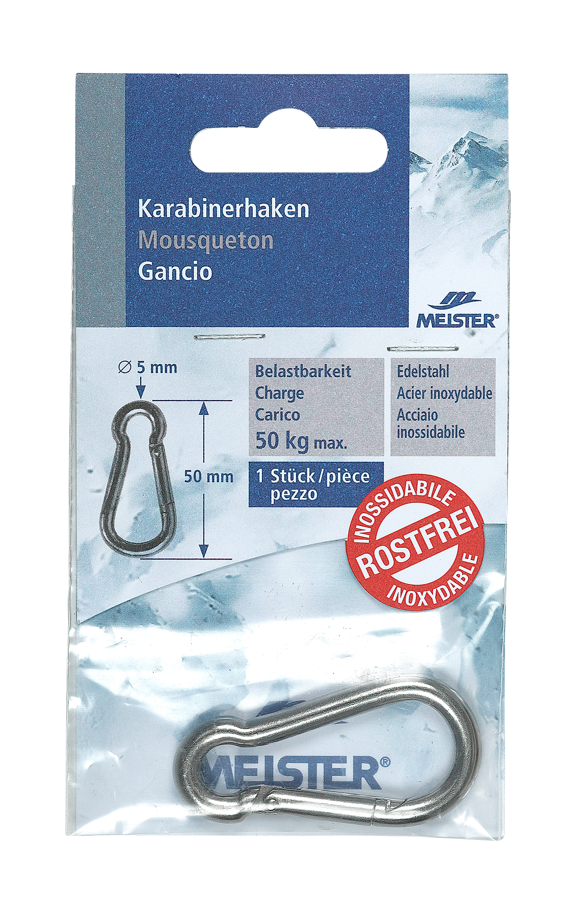 Karabinerhaken ø5mm 50mm