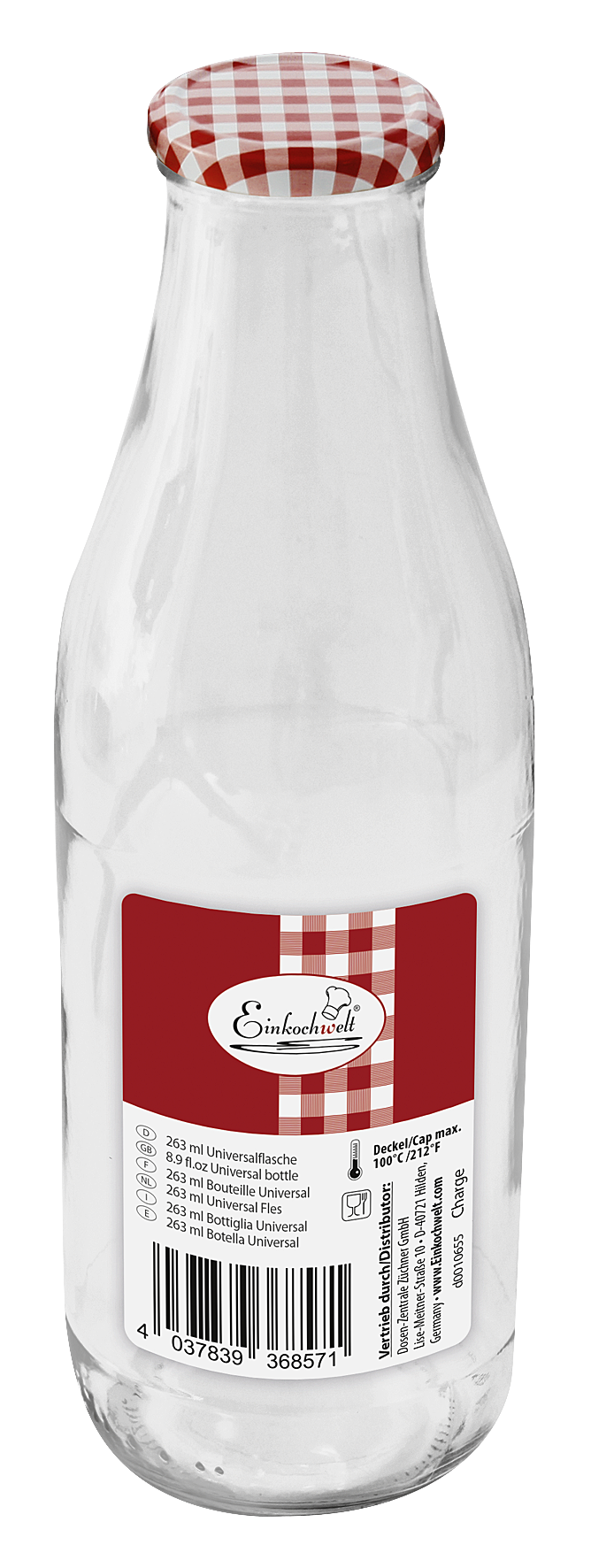 Glasflasche Versch.karr.263ml