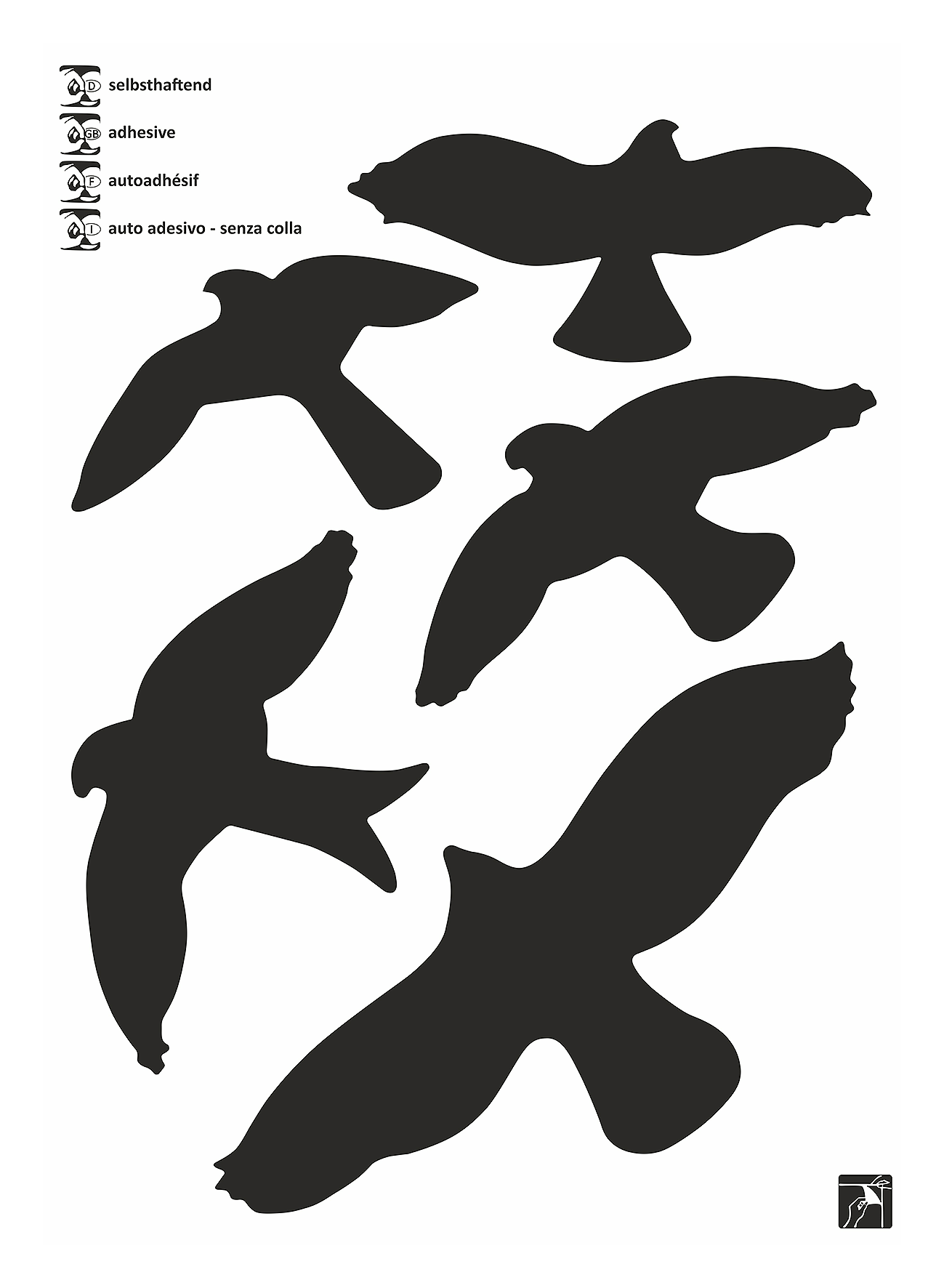 Folienvögel 350x250 schwarz