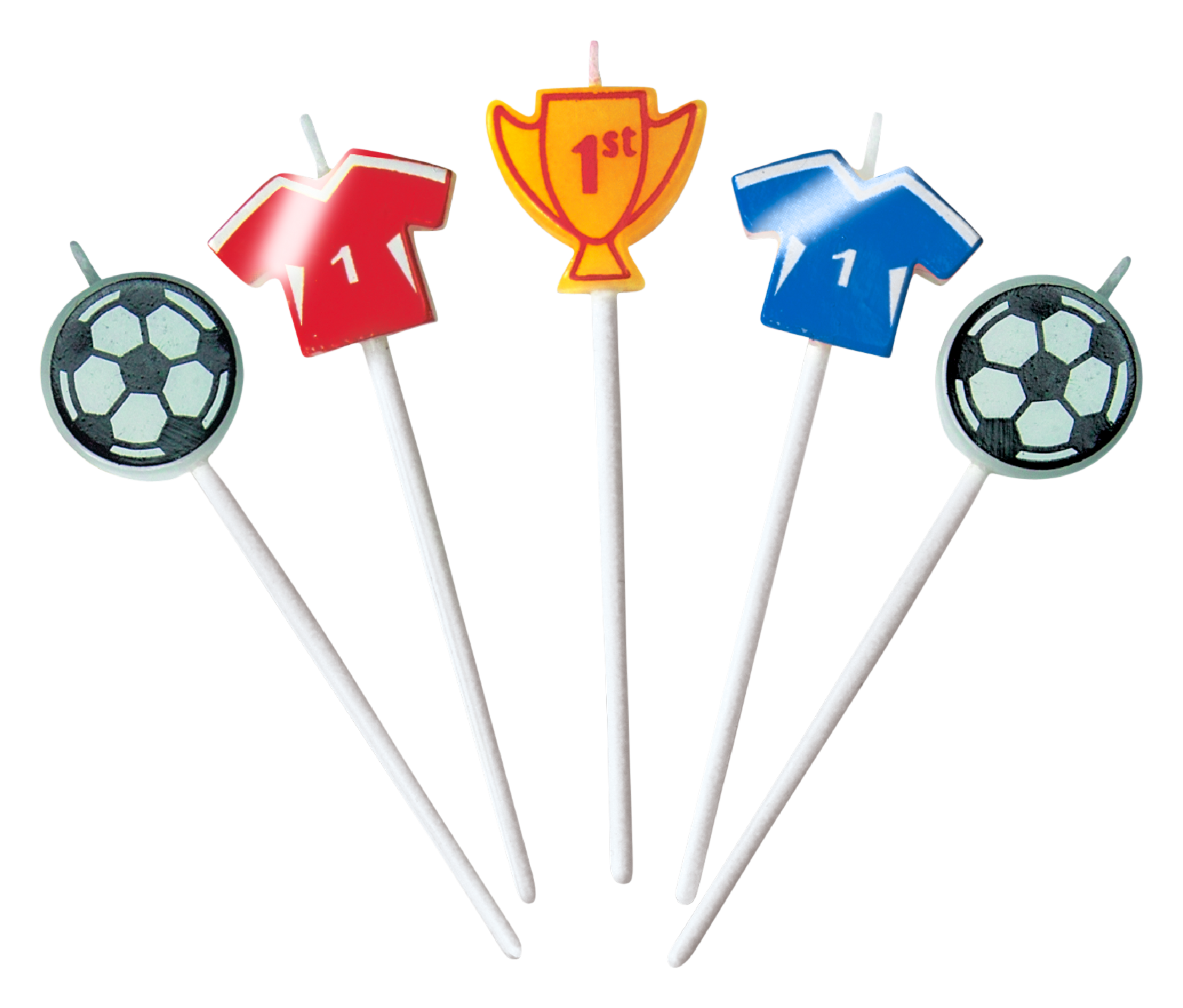 Kerzen Fussball-Sticks 5tlg