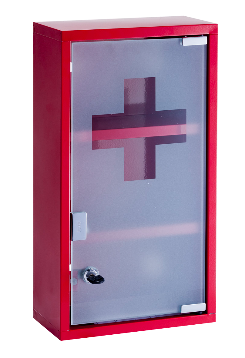 Medizinschrank rot 25x45cm