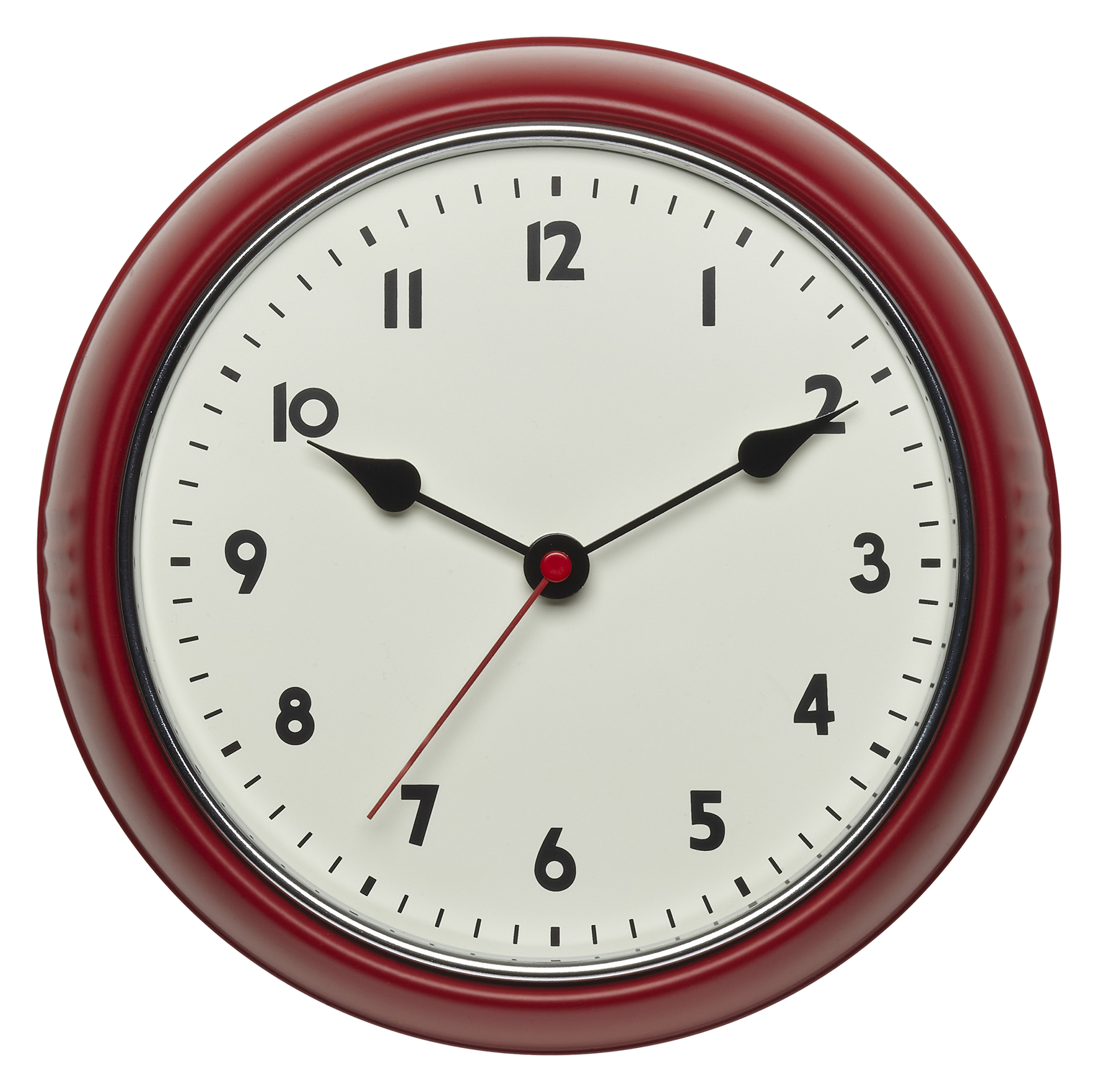 Funk-Wanduhr Retro Look rot