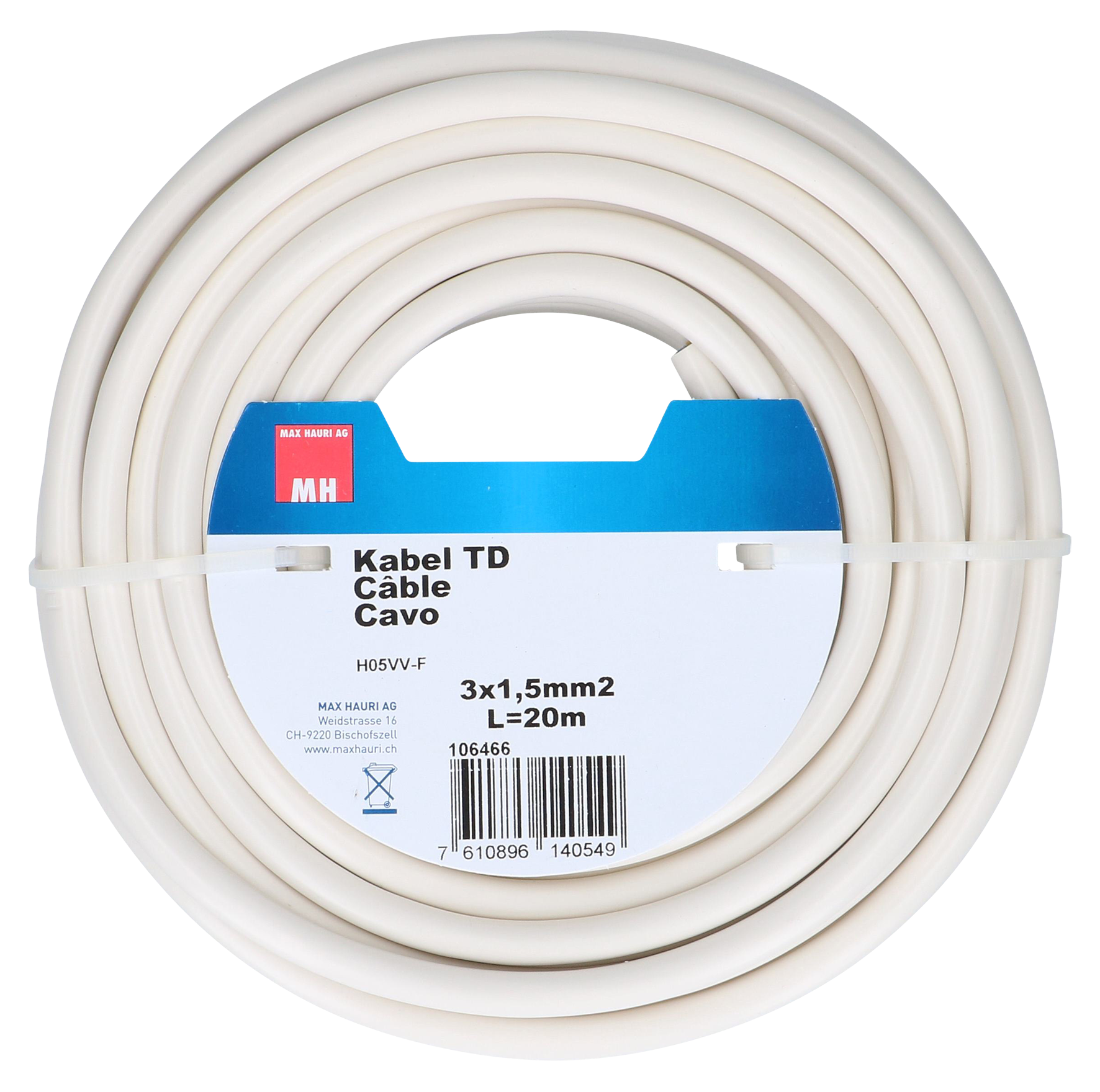 Kabel TD 3x1.5 mm² 20 m ws Kabel TD 3x1.5 mm² 20 m ws