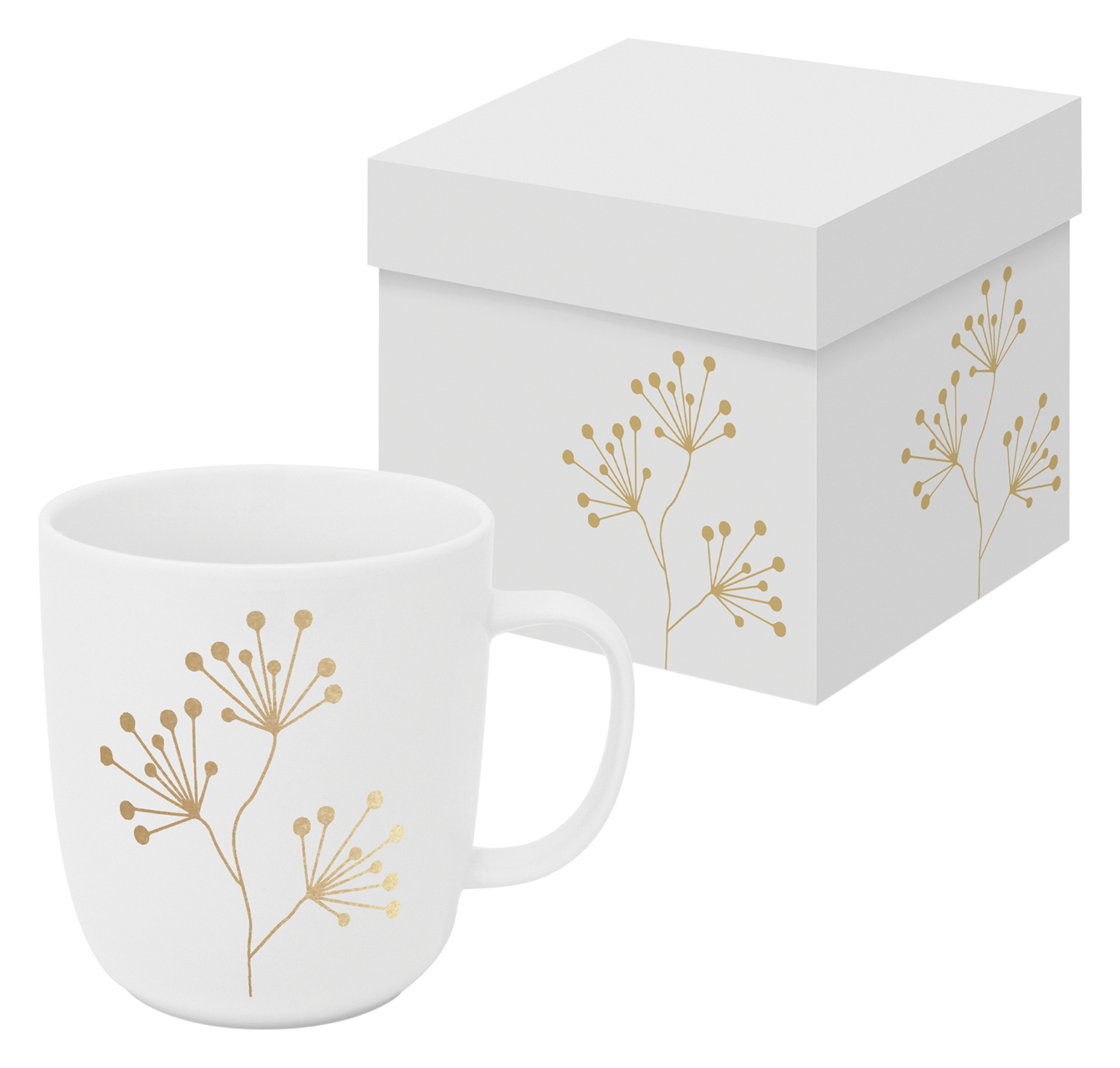 Mug Matte Gold Berries white