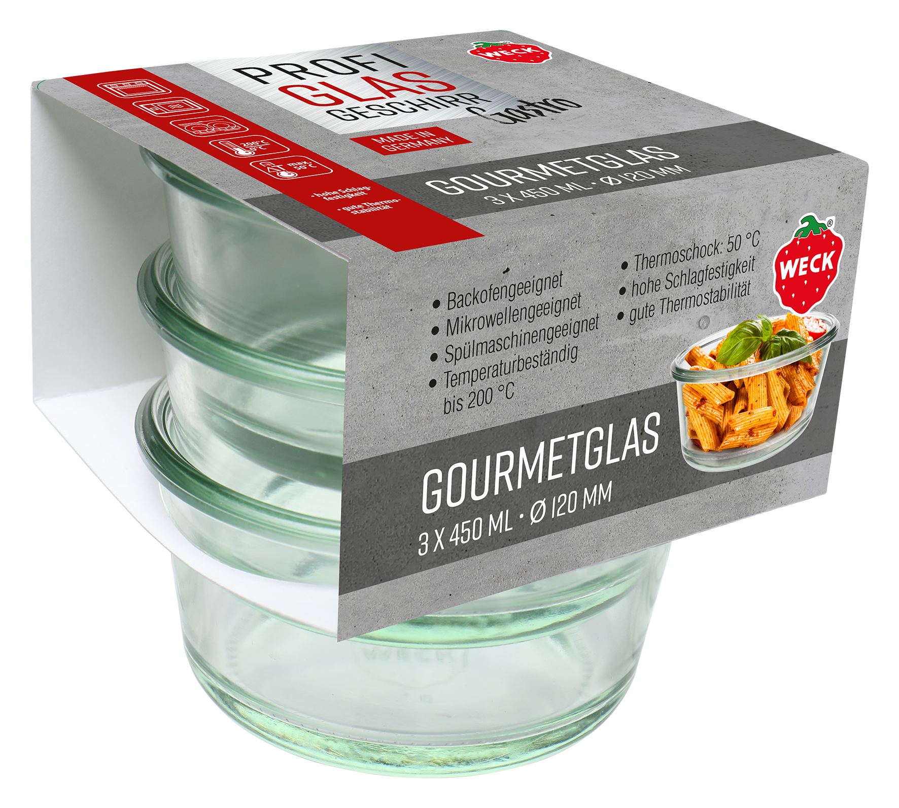 Gourmetgläser 3x450ml