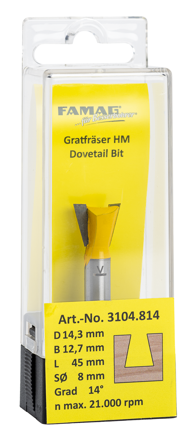 Gratfräser ø14.3 L12.7 S8 14°