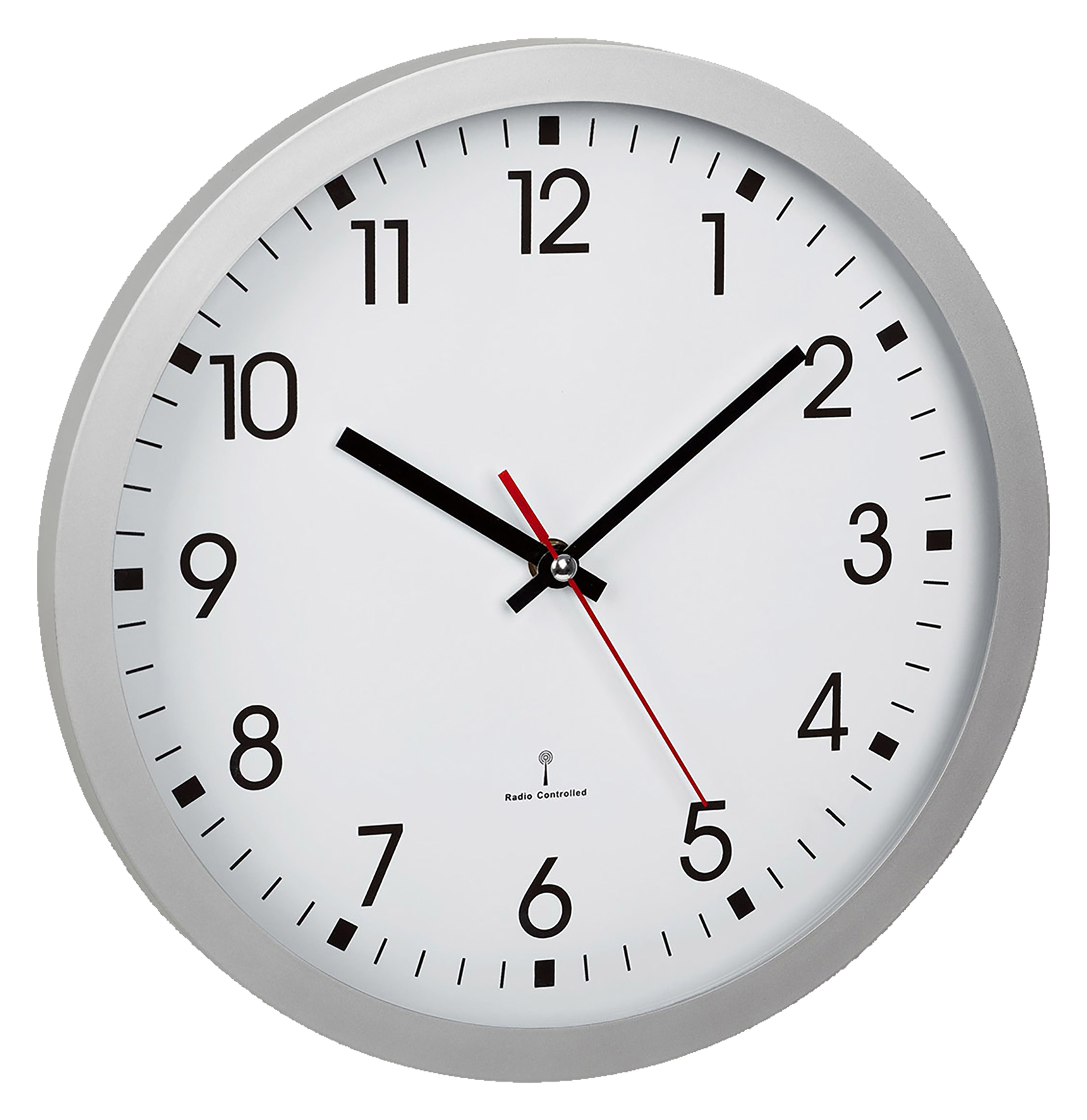 Funk-Wanduhr silber ø30cm