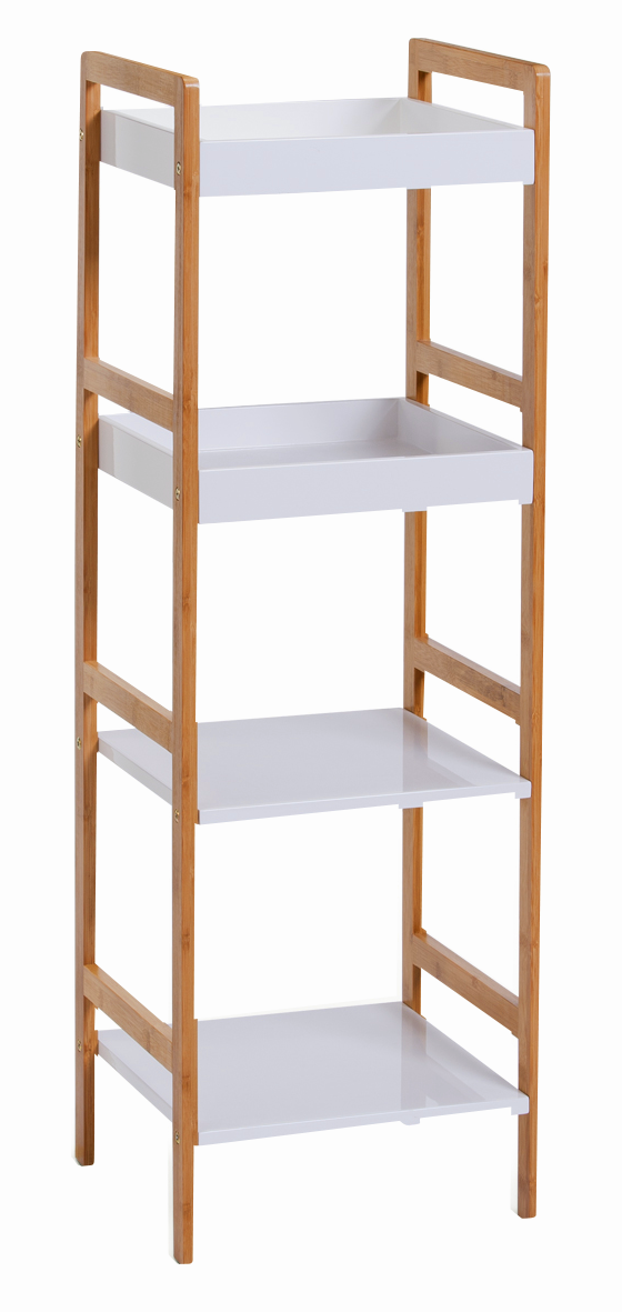 Standregal 4Abl. Bamboo weiss