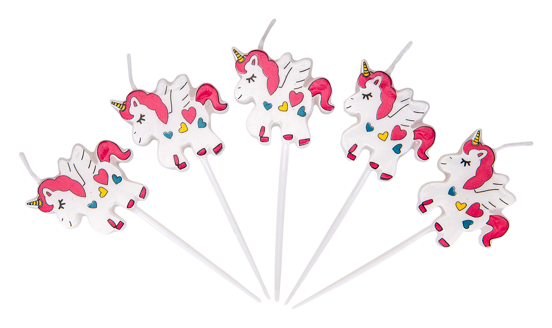 Kerzen Einhorn Sticks 5tlg