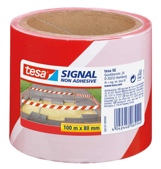 Absperrband 100:80 rot/weiss Absperrband 100:80 rot/weiss