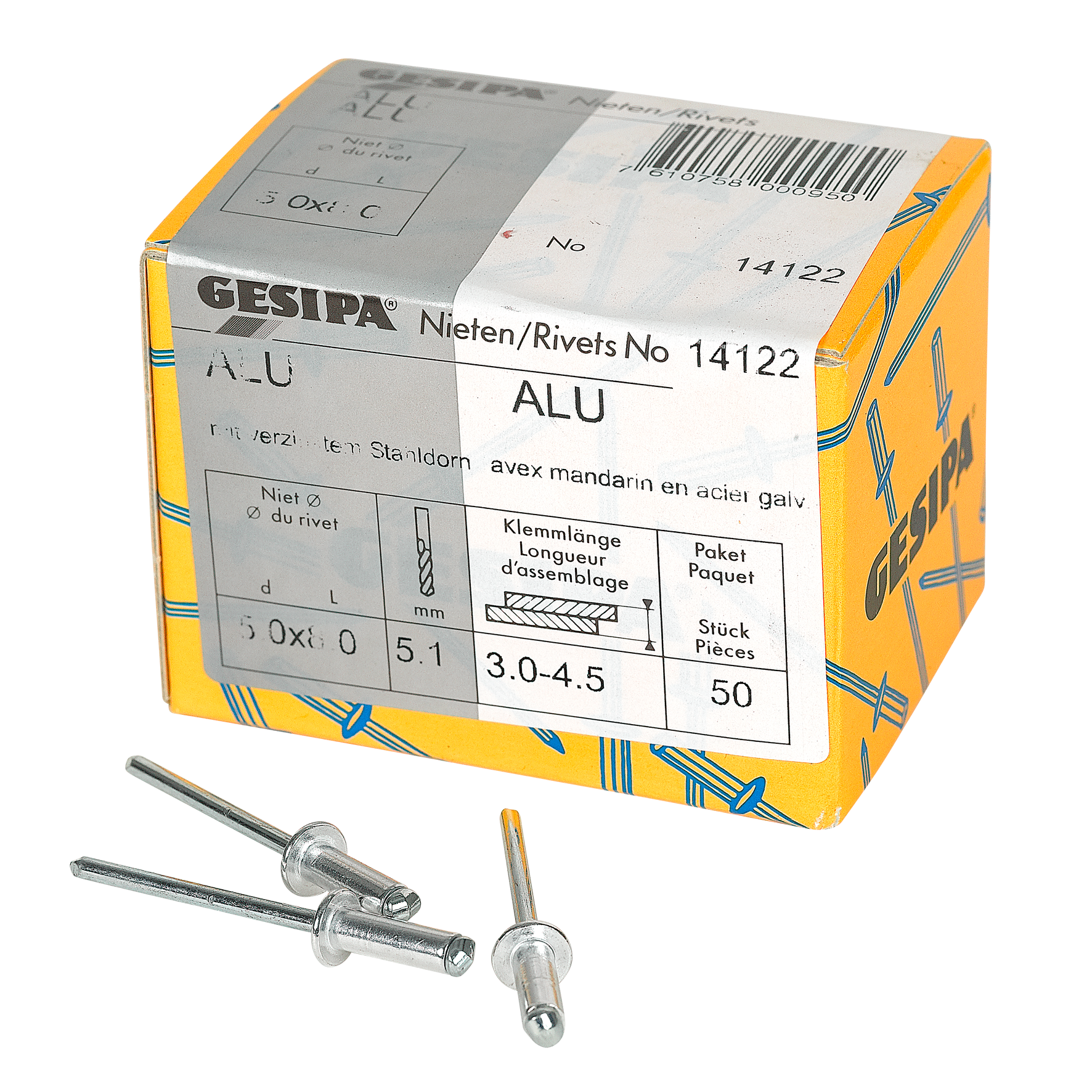 Blindnieten 5.0x8 Alu 50 Stk