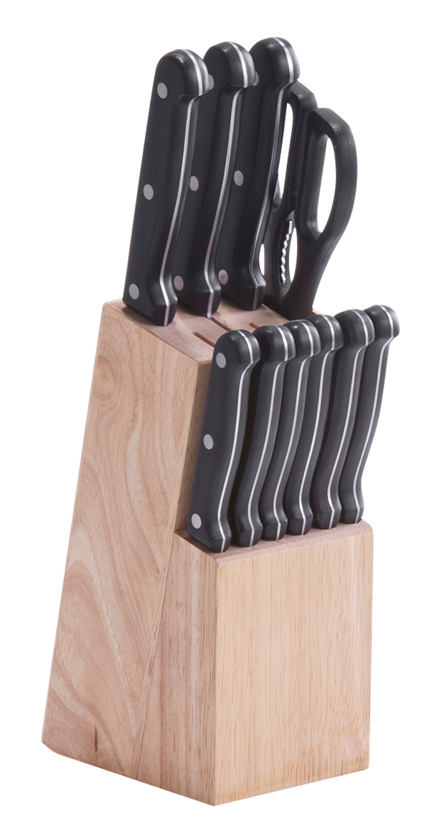 Messerblock Gummibaum 13tlg.