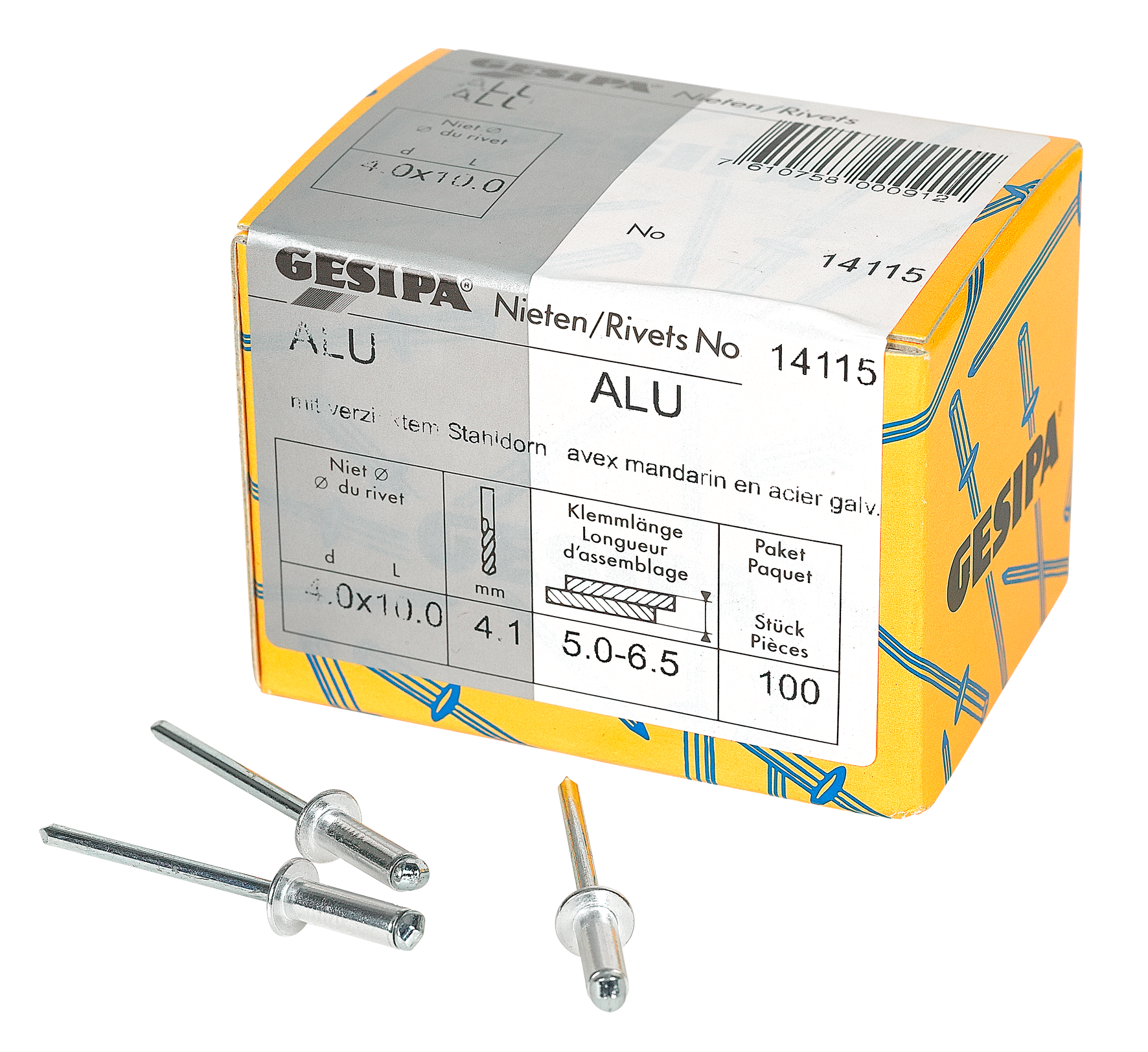 Blindnieten 4.0x10 Alu 100 Stk