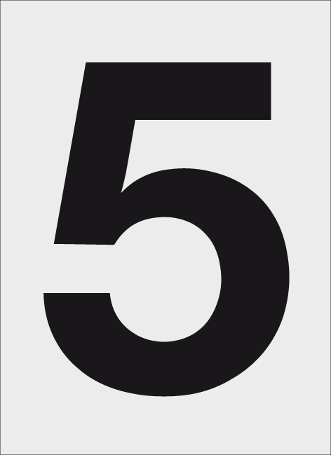 Schild Zahl 5