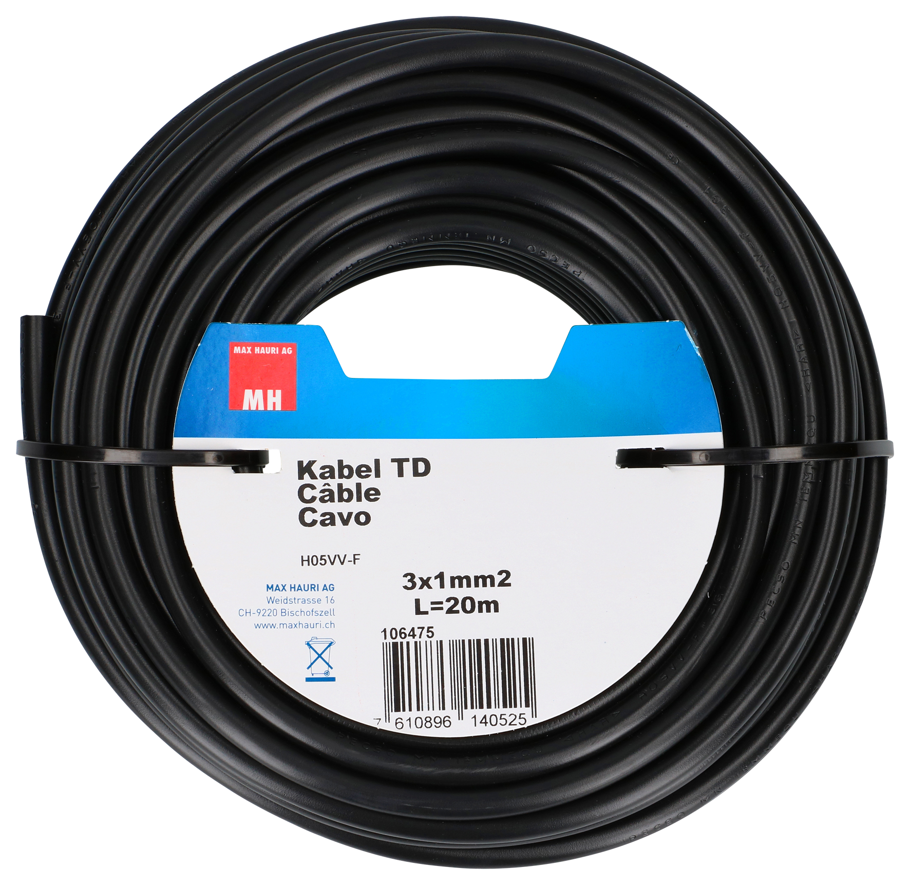 Kabel TD 3x1.0 mm² 20 m sw Kabel TD 3x1.0 mm² 20 m sw