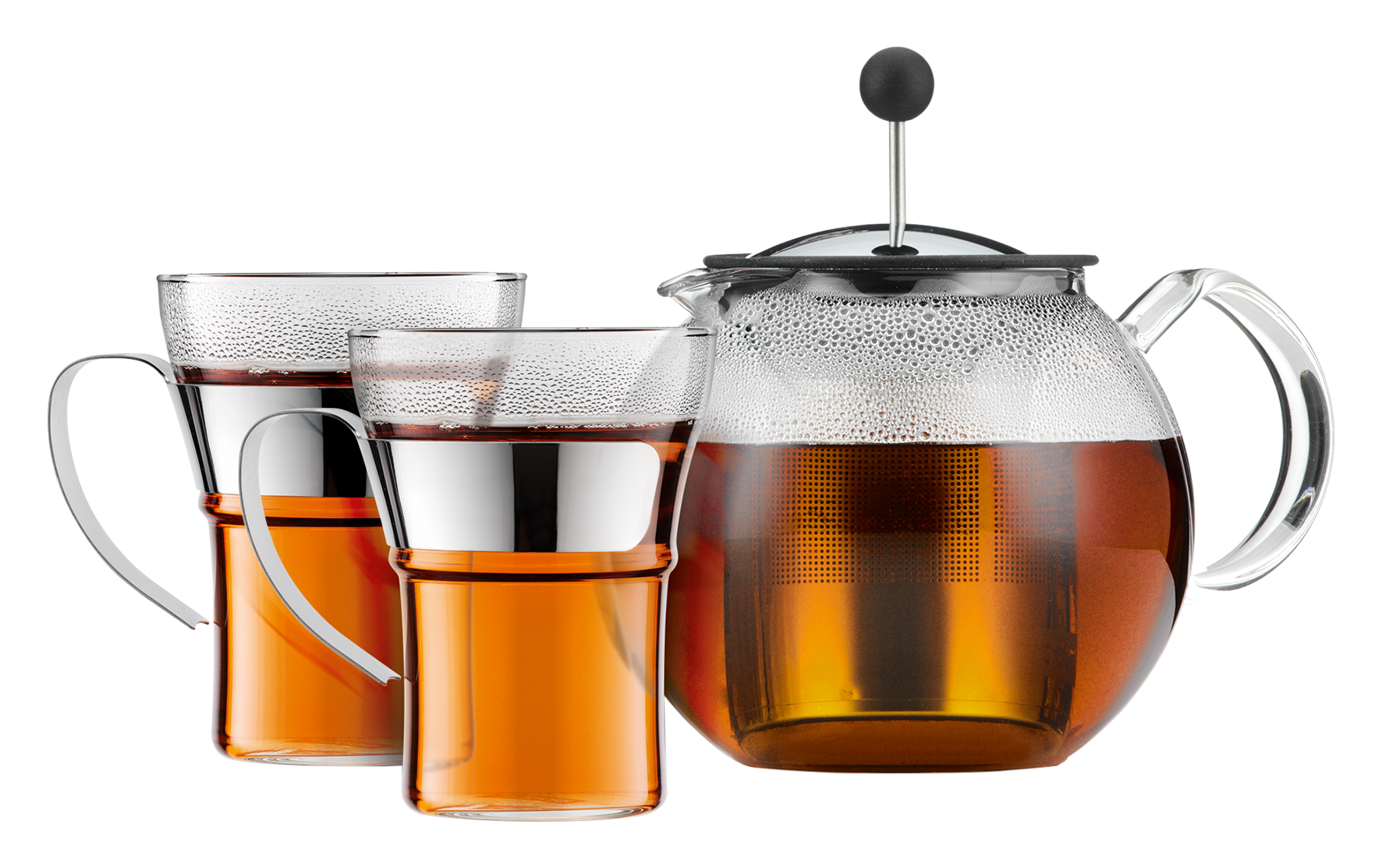 Teekanne mit 2Teegläser 1l