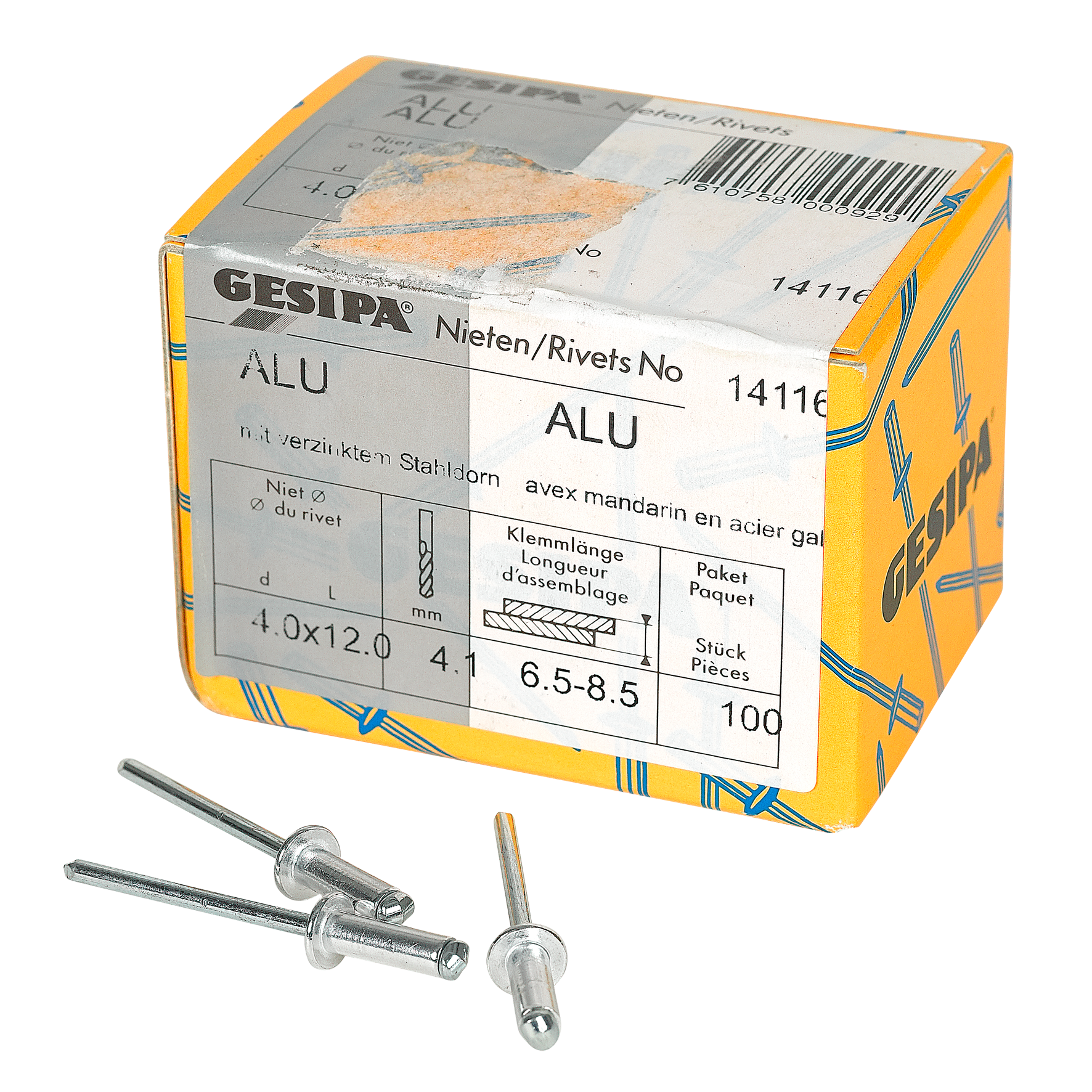 Blindnieten 4.0x12 Alu 100 Stk