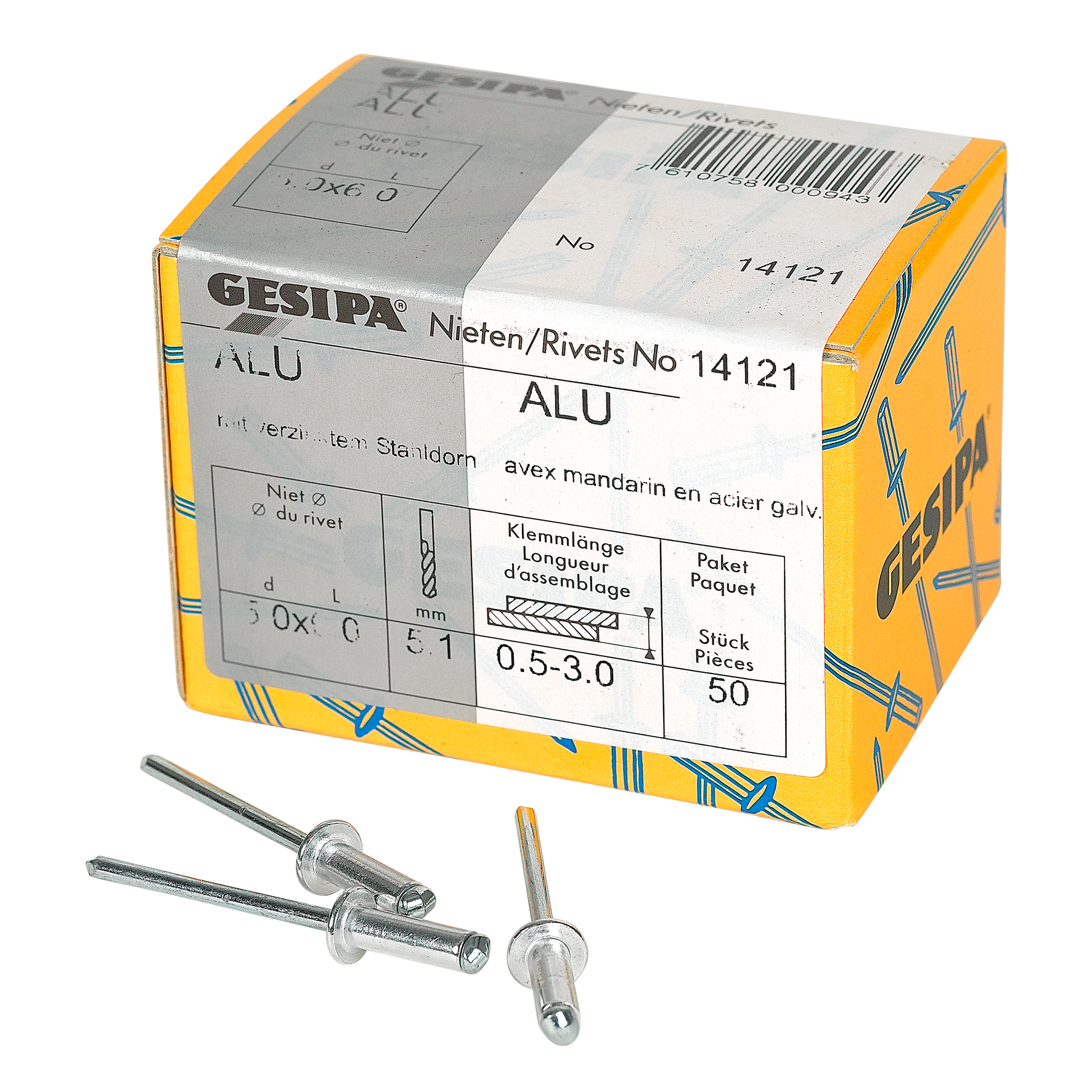 Blindnieten 5.0x6 Alu 50 Stk