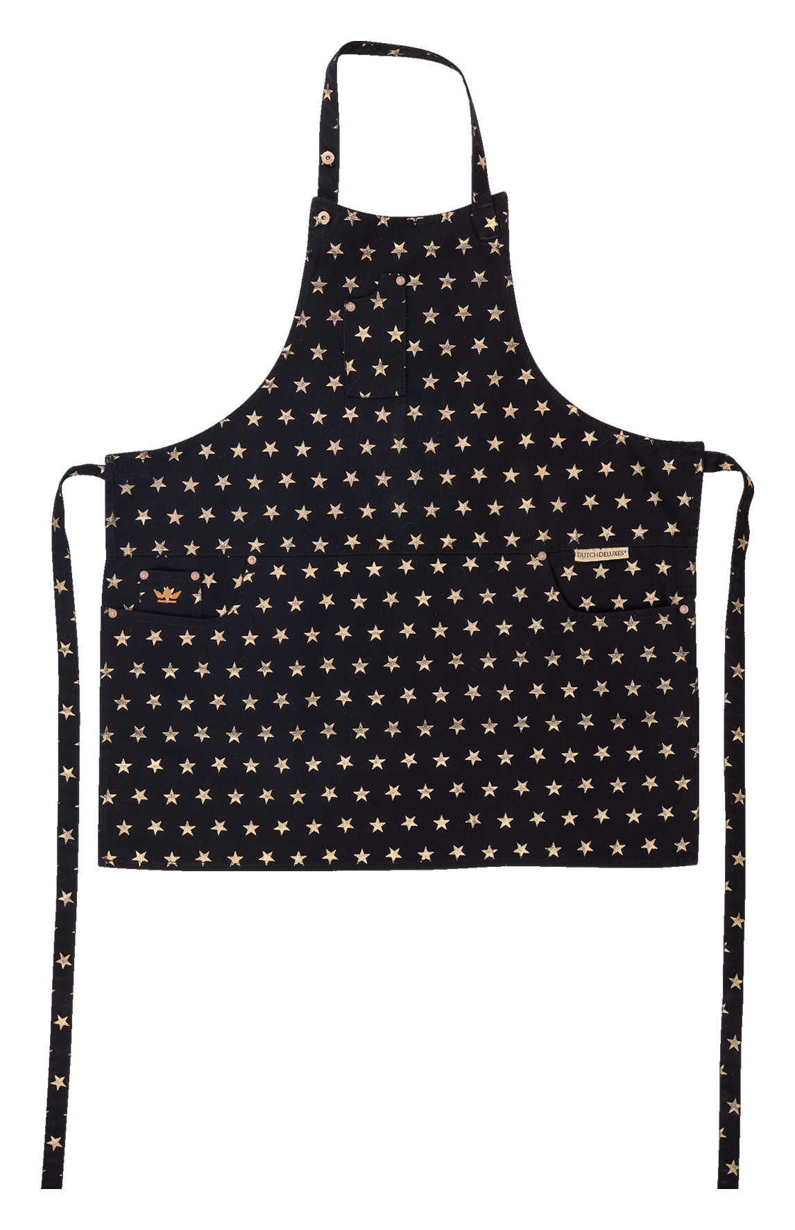 Schürze 5-P. Sterne black gold