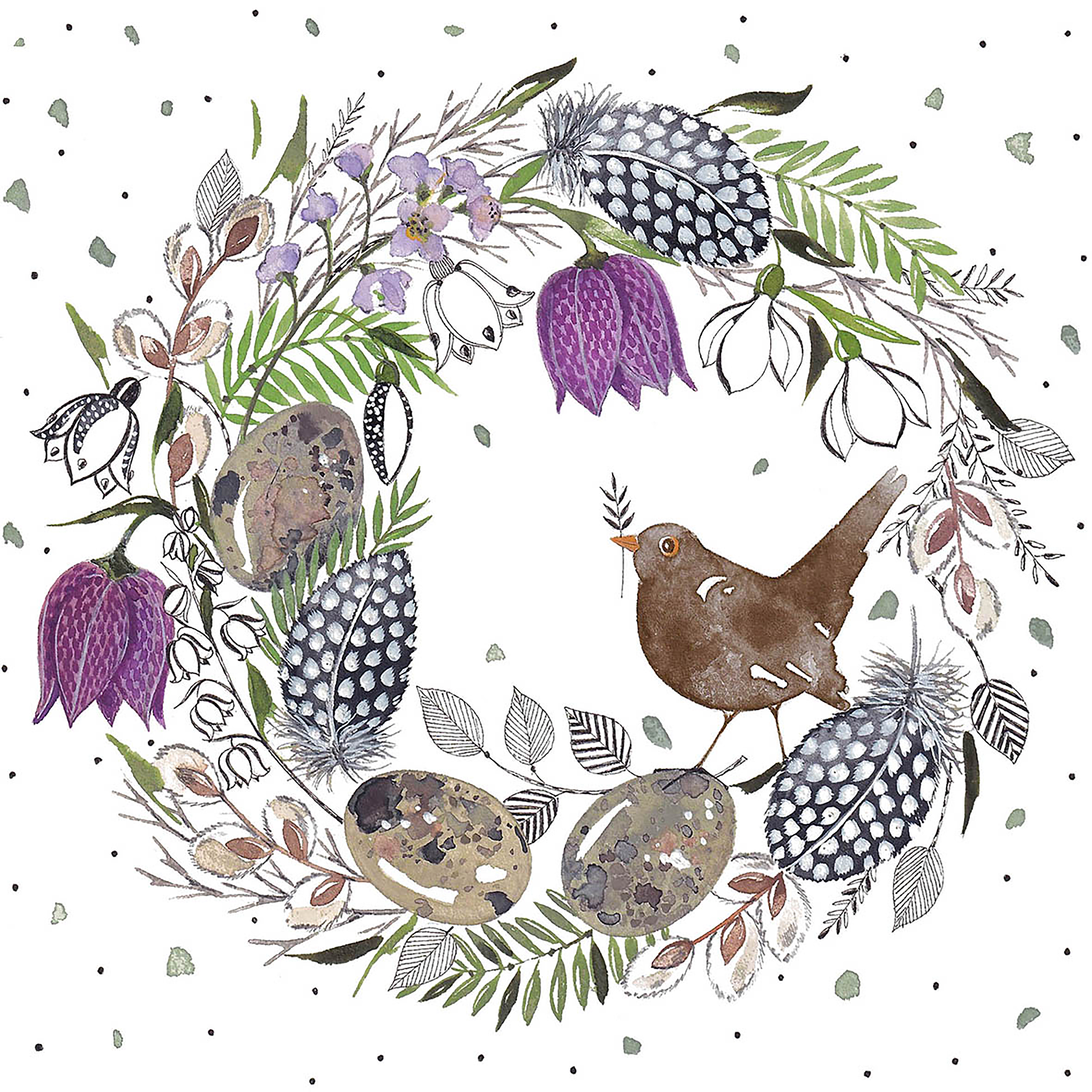 Serv. Feather Wreath 33x33 cm Serv. Feather Wreath 33x33 cm