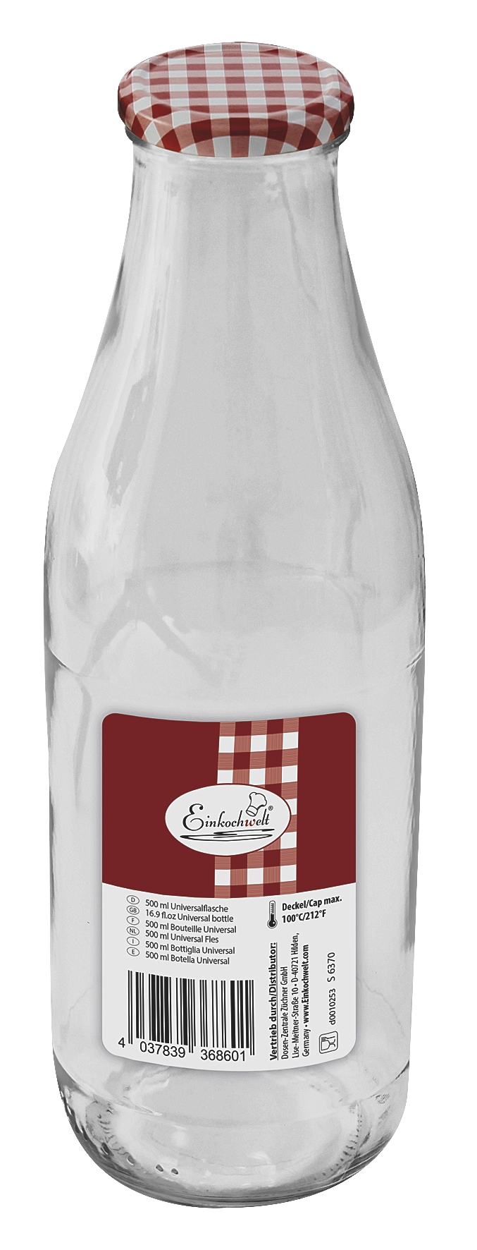 Glasflasche Versch.karr.500ml