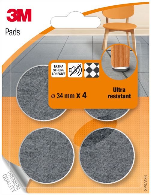 Filzgle.Pads U.Res. ø34 4St.gr