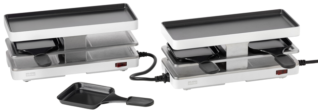 Raclettegrill Twinb. Set weiss