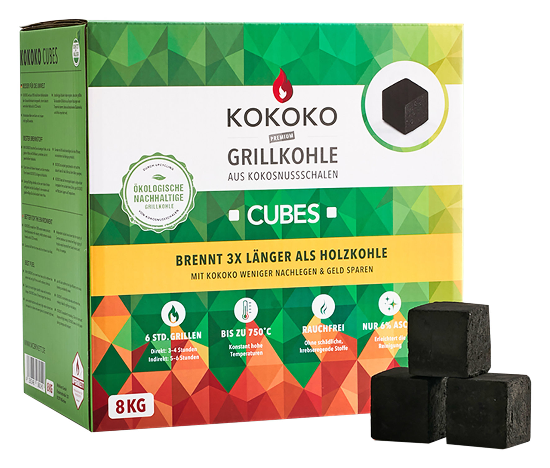 Grillkohle Kokoko Cubes 8 kg