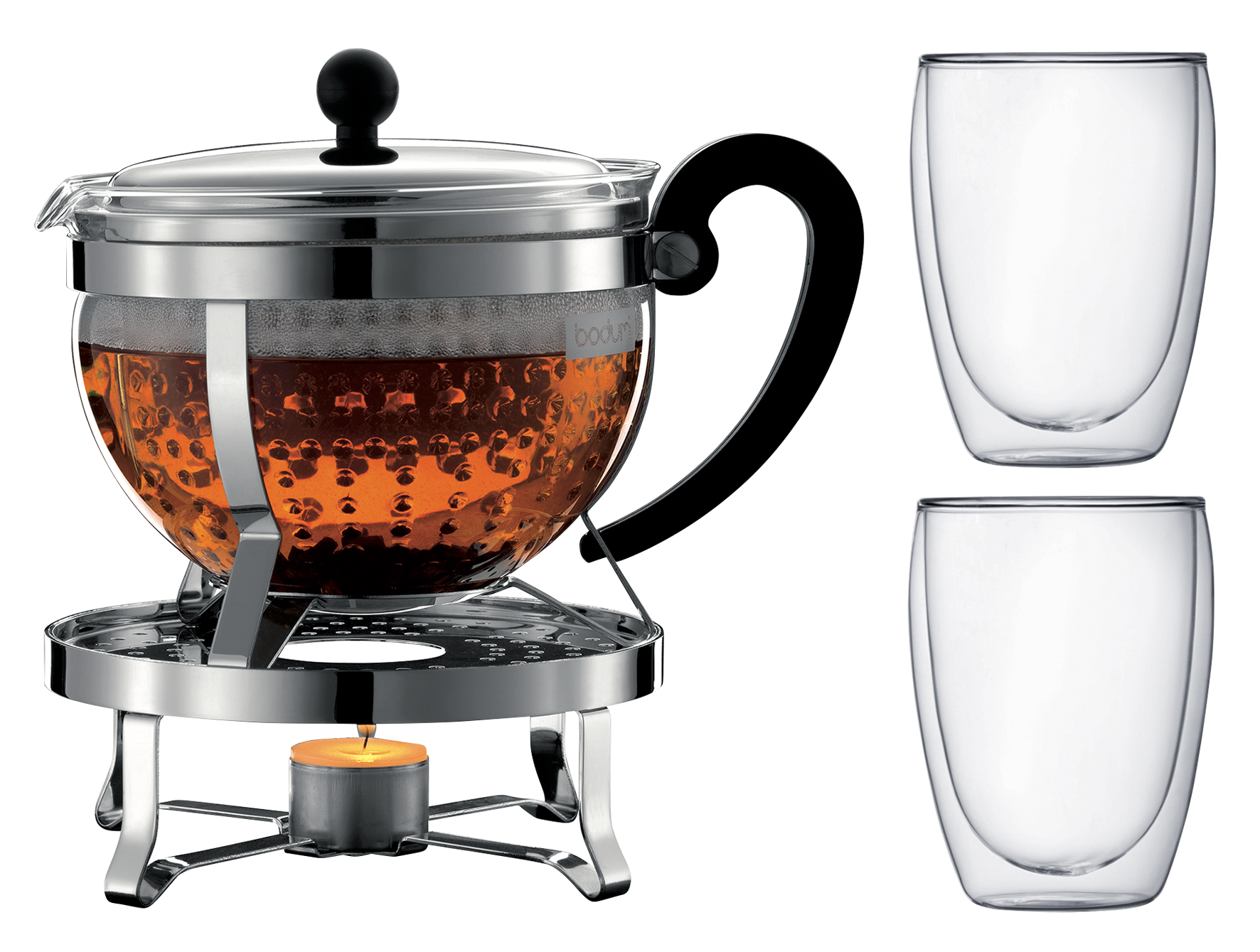 Teekanne mit 2 Gläser 1.3l