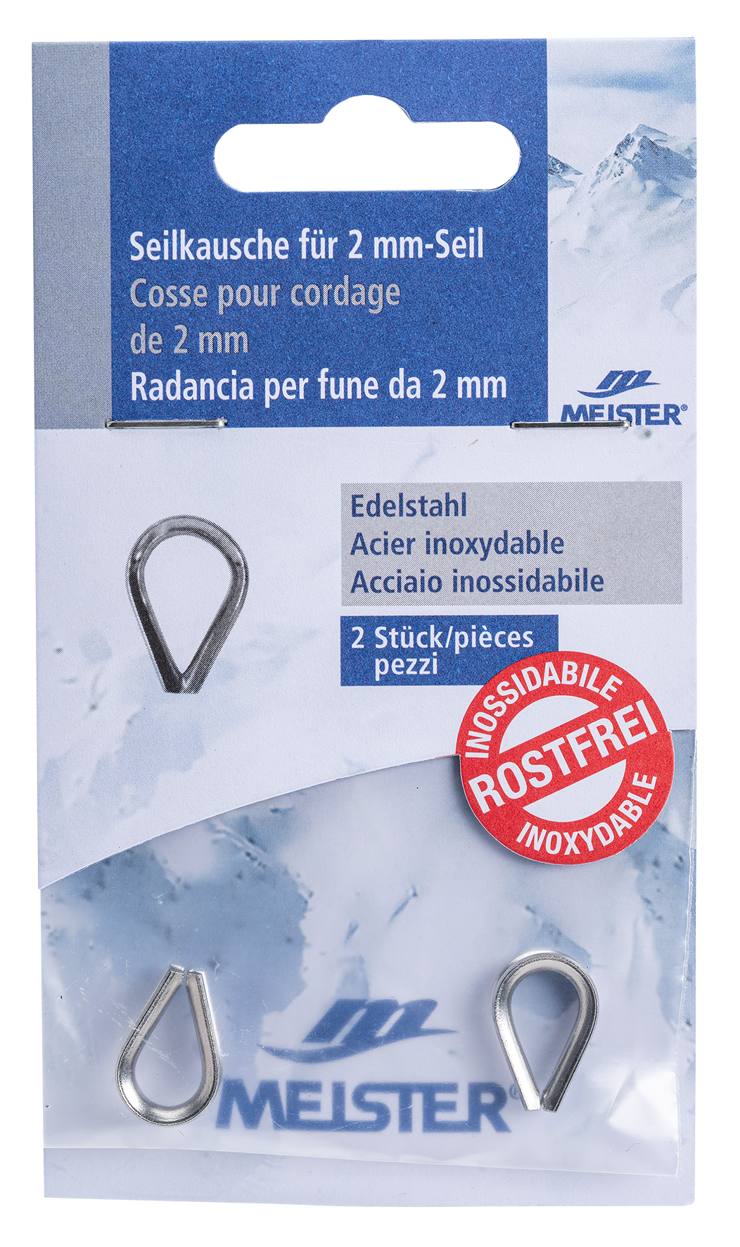 Seilkausche inox 2 mm Seilkausche inox 2 mm