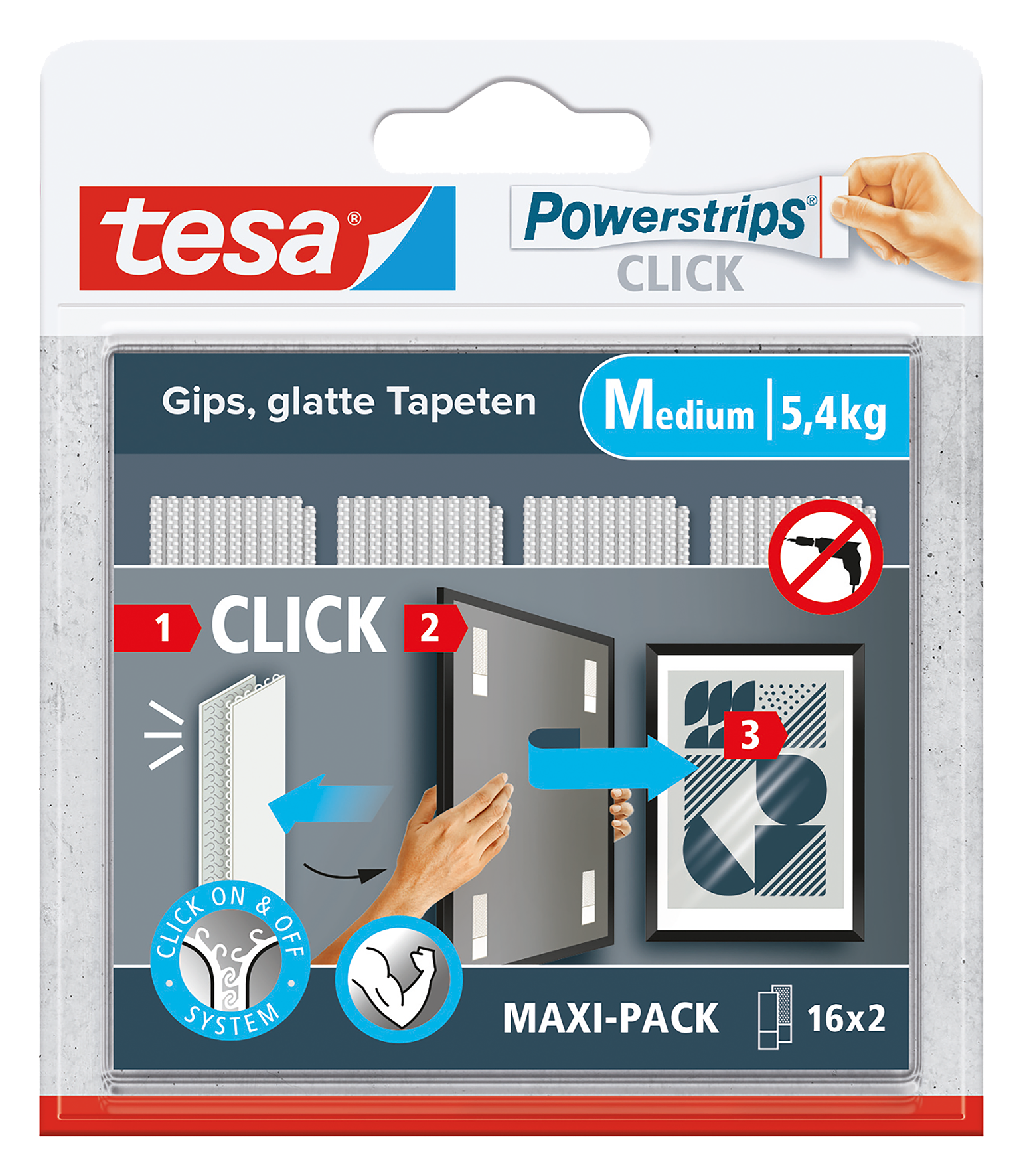 Powerstrips CLICK M 5.4kg 16x2
