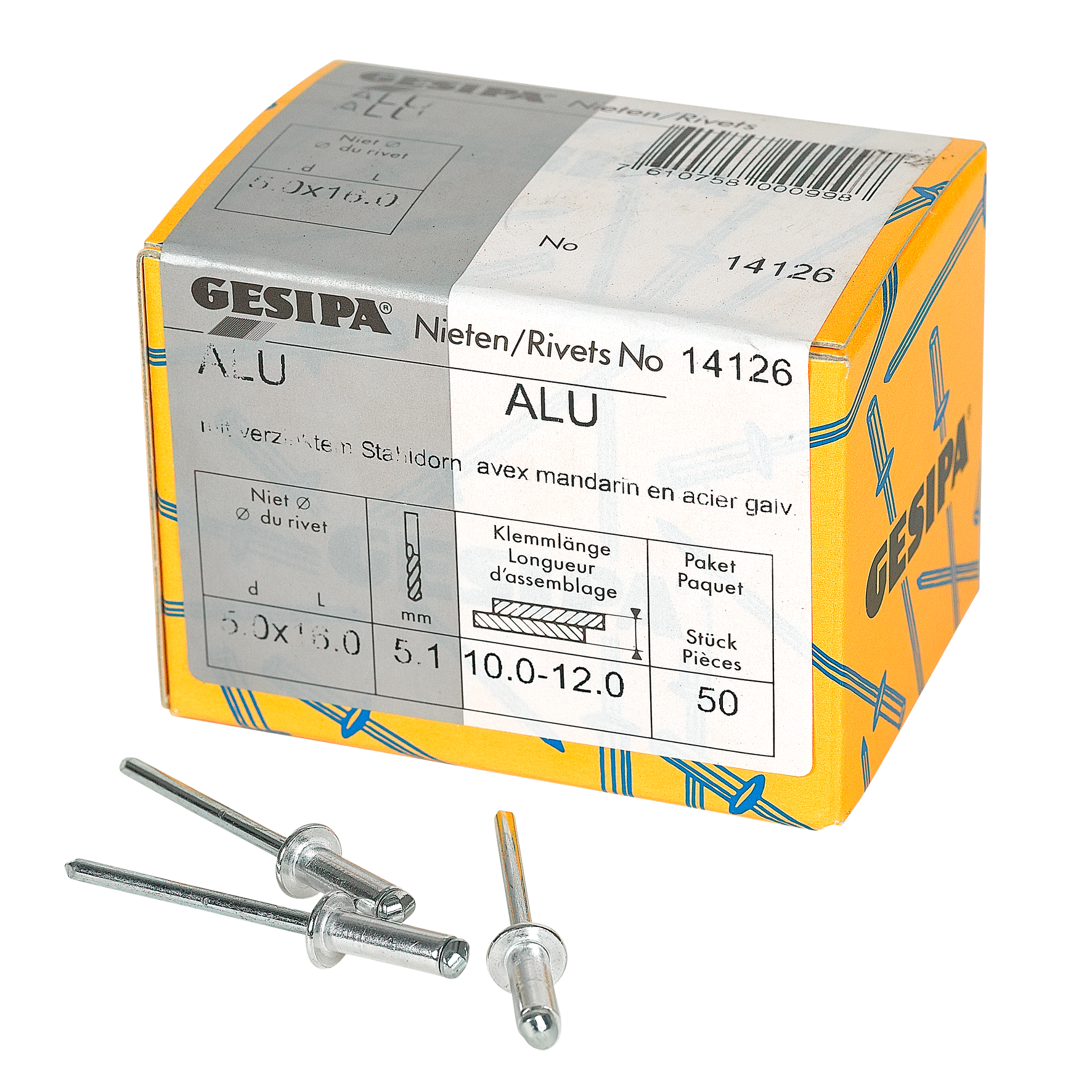 Blindnieten 5.0x16 Alu 50 Stk