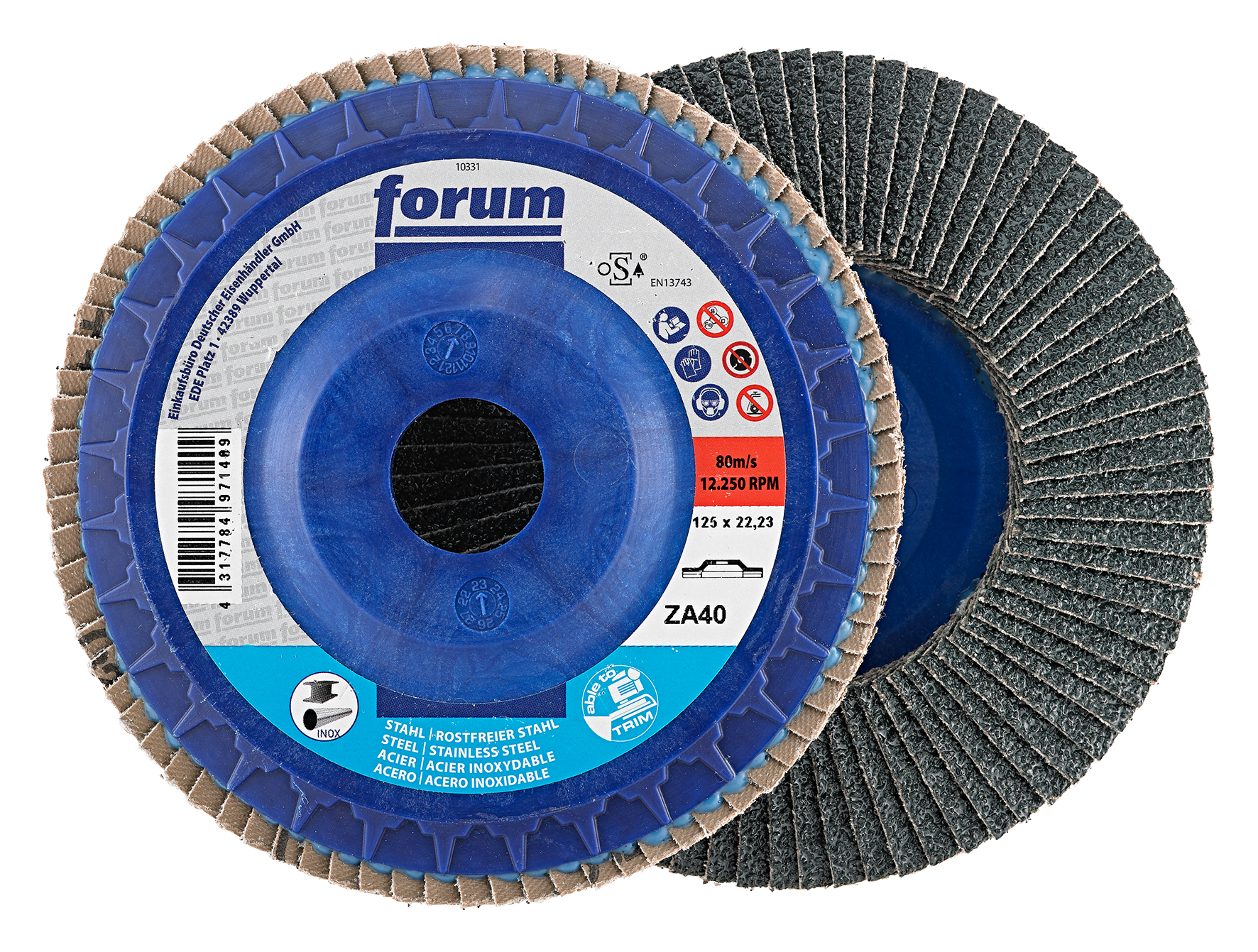 Fächers.125mm gewölbt ZK40 t Fächers.125mm gewölbt ZK40 t