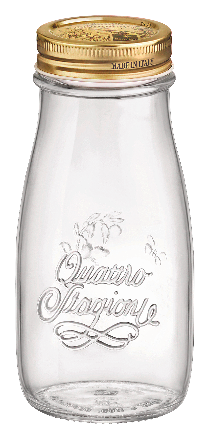 Glasflasche Versch.gold 400ml