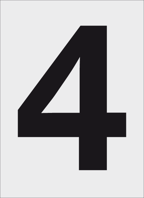 Schild Zahl 4