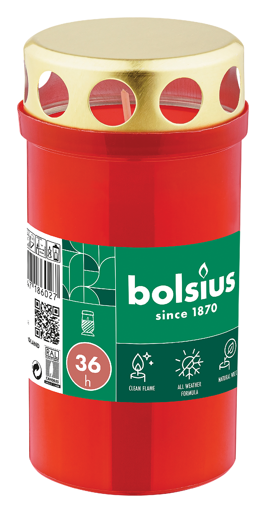 Grablicht mit Deckel rot