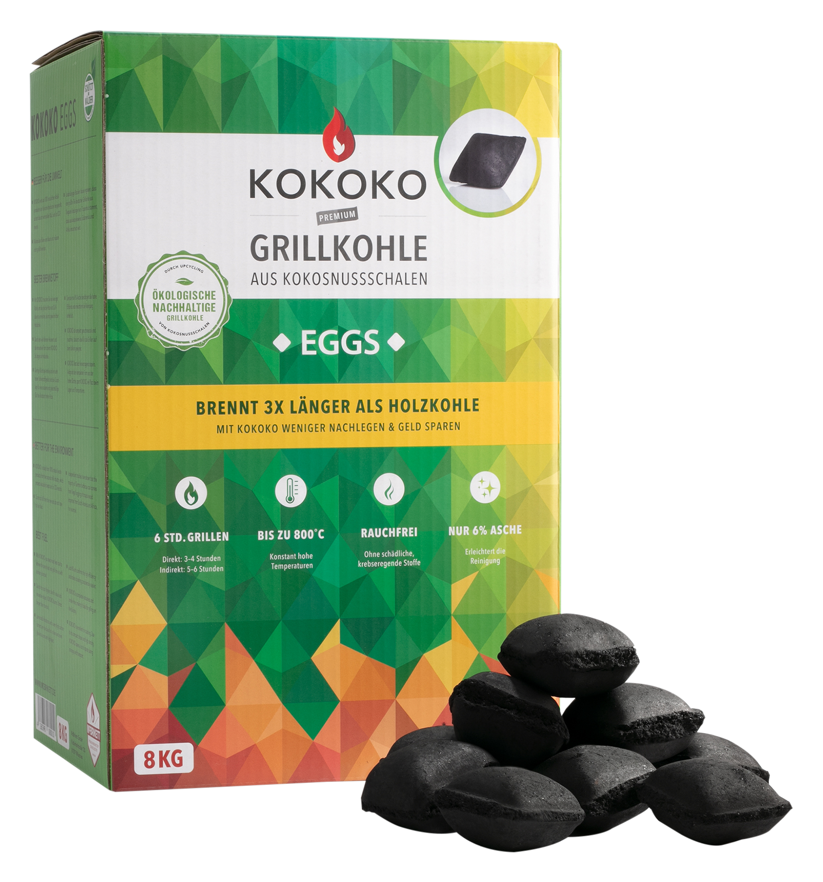 Grillkohle Kokoko Eggs 8 kg