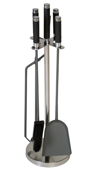 Cheminéegrt. 4tlg.Inox schw.