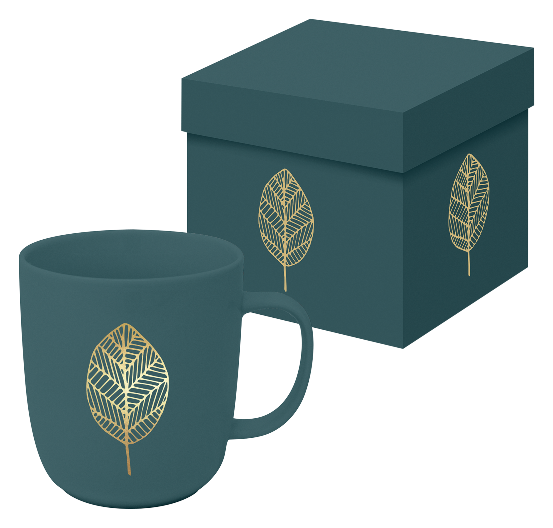 Mug Matte Gold Leaves forest
