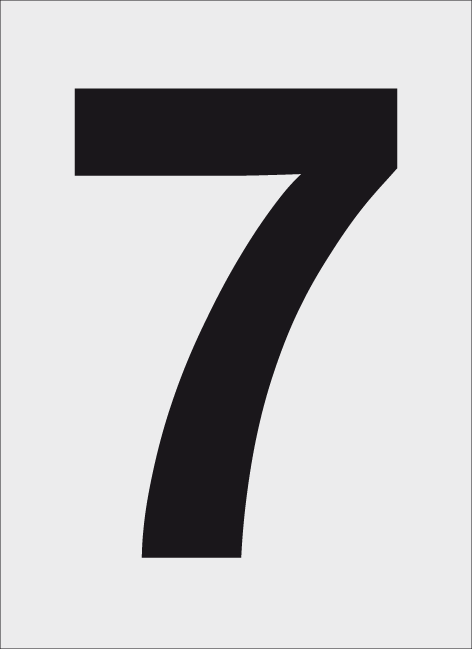 Schild Zahl 7