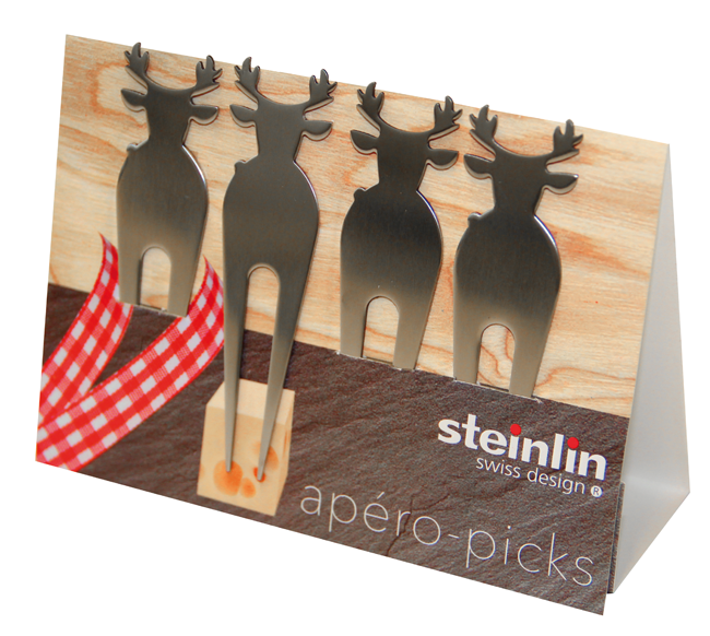 Apéropicks Hirsch Inox 4 Stk.