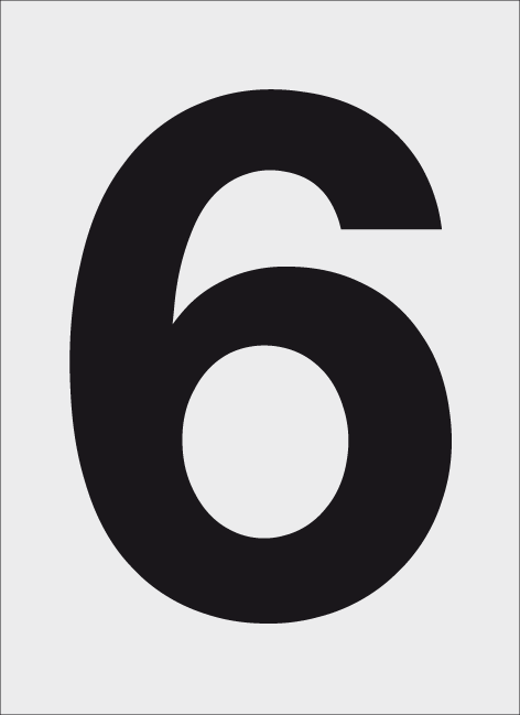 Schild Zahl 6